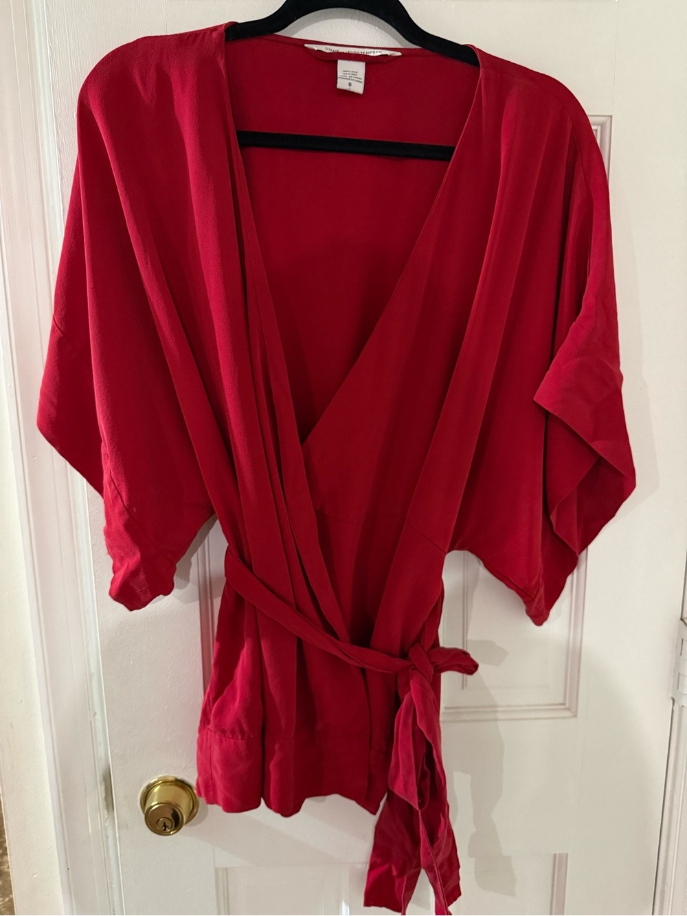 Diane Von Furstenberg Kallina Silk Wrap Kimono-style Blouse